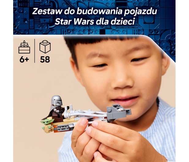 LEGO STAR WARS 75436 Śmigacz Mandalorianina i Grogu - 1473546 - zdjęcie 9